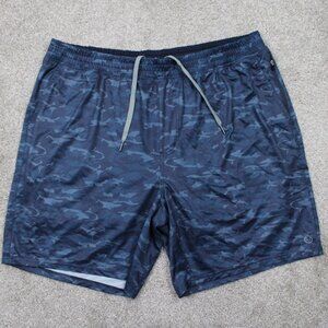 TASC Performance Recess 8" Shorts Mens 2XL XXL Blue Camo Drawstring Stretch